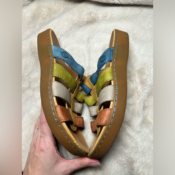 Born Lynae Slide Sandals Womens Size 6 M Sand Multi Color - Picture 5 of 6